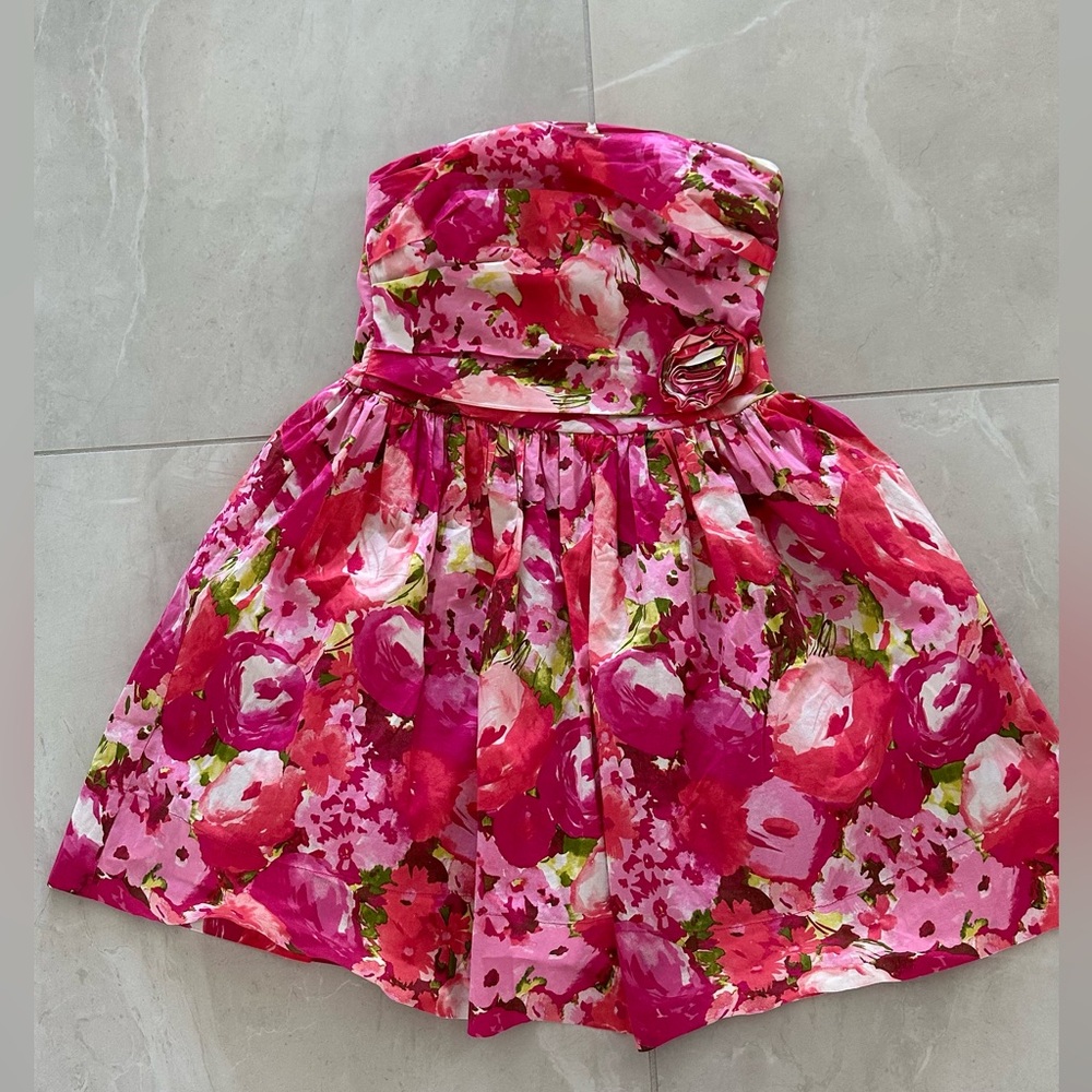 B Darlin Pink Strapless Dress